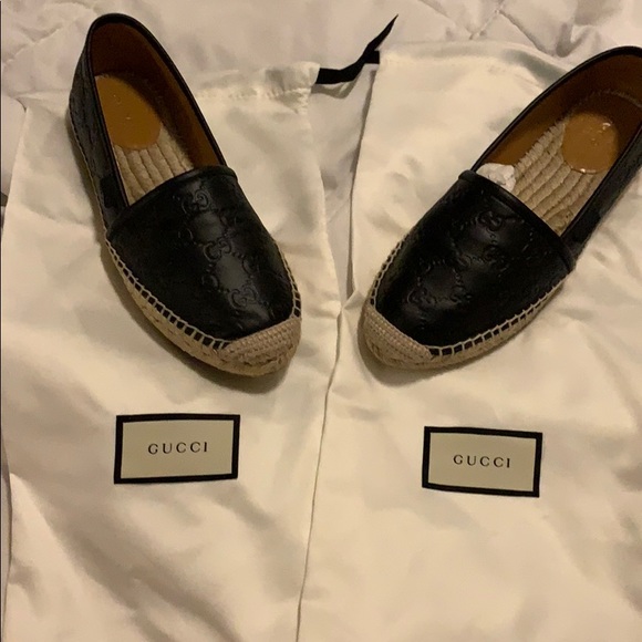 Black Gucci Signature Espadrilles - Picture 2 of 7